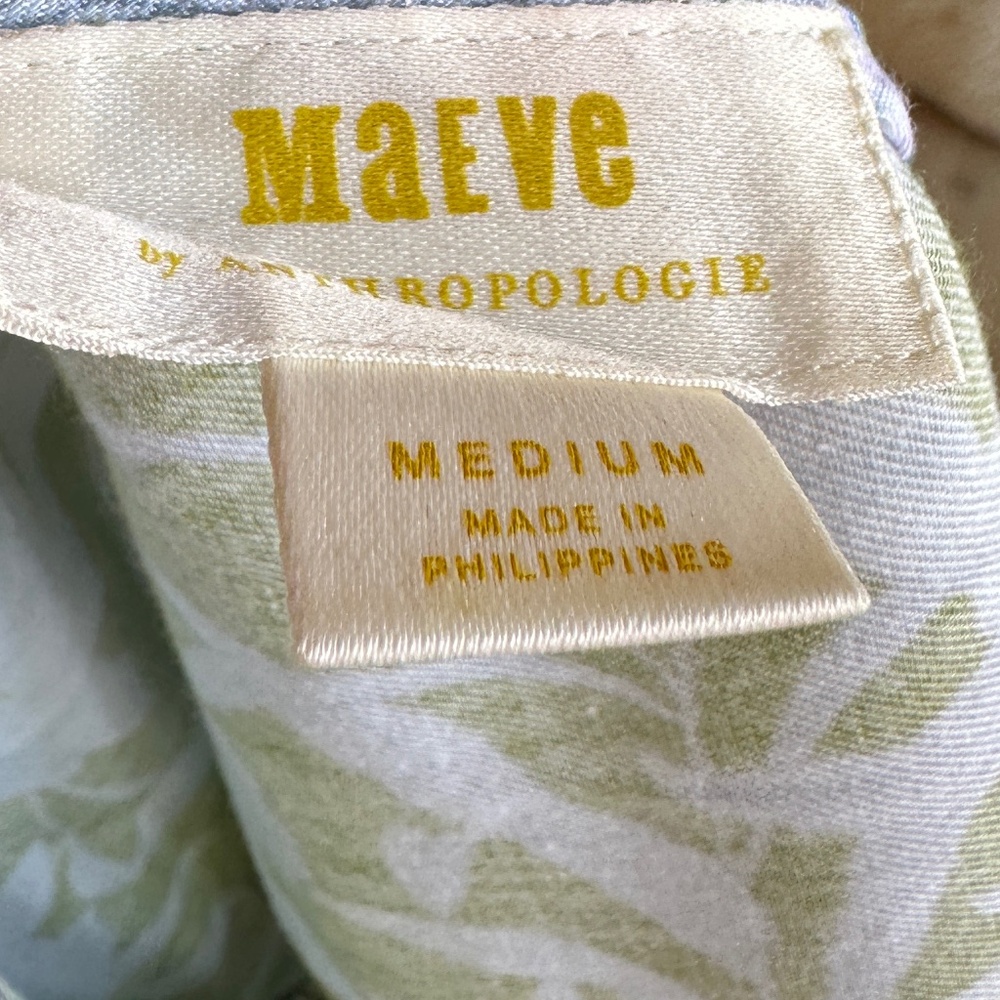 Anthropologie Linen Tropical Flyaway Top Medium - Picture 3 of 3